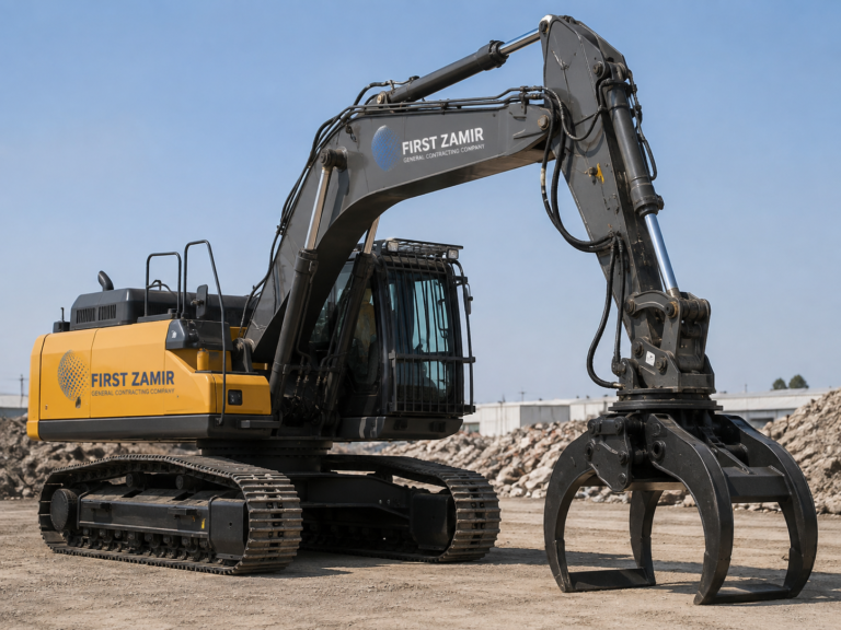 Excavators with Grapple Attachments